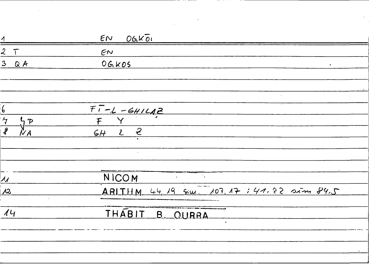 Filecard Nicom.Arithm.3495