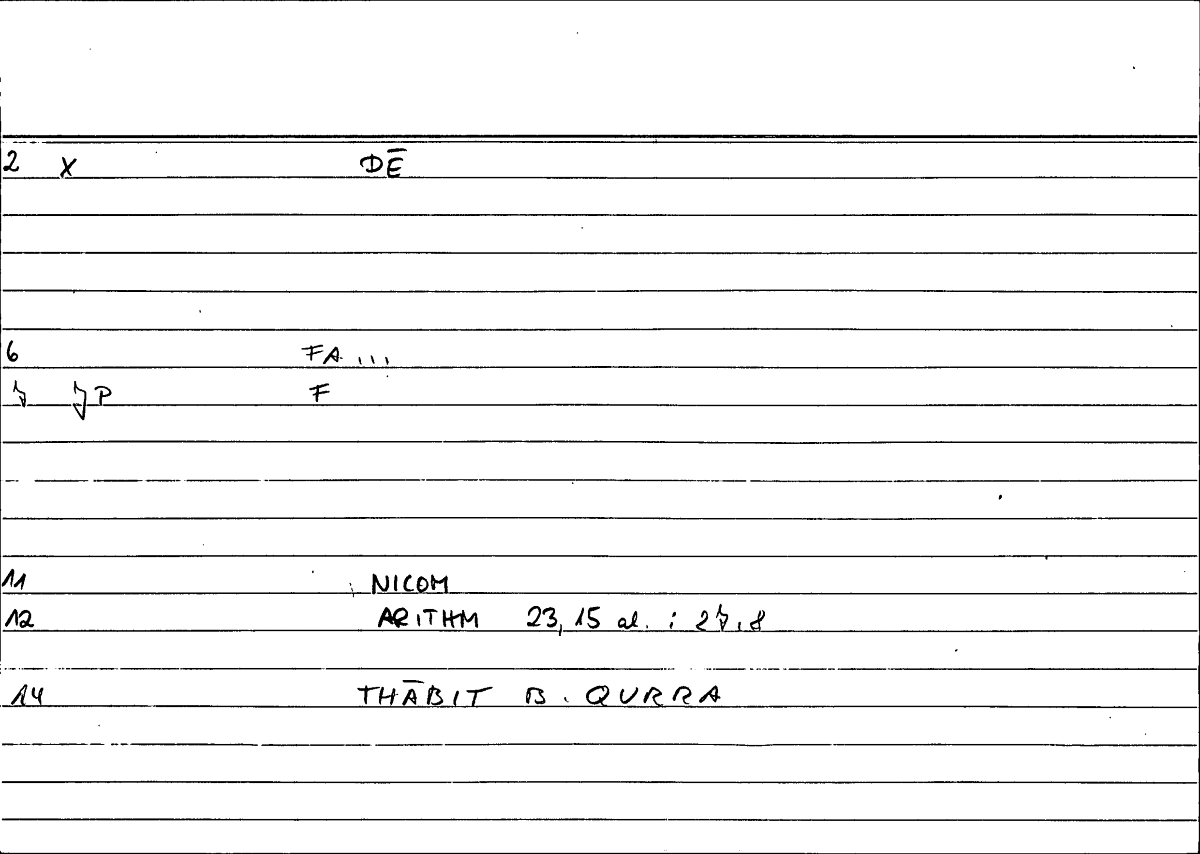 Filecard Nicom.Arithm.3564