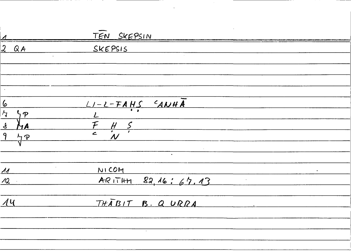Filecard Nicom.Arithm.3619