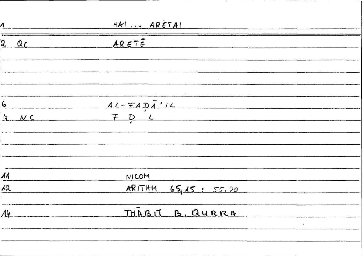 Filecard Nicom.Arithm.3647