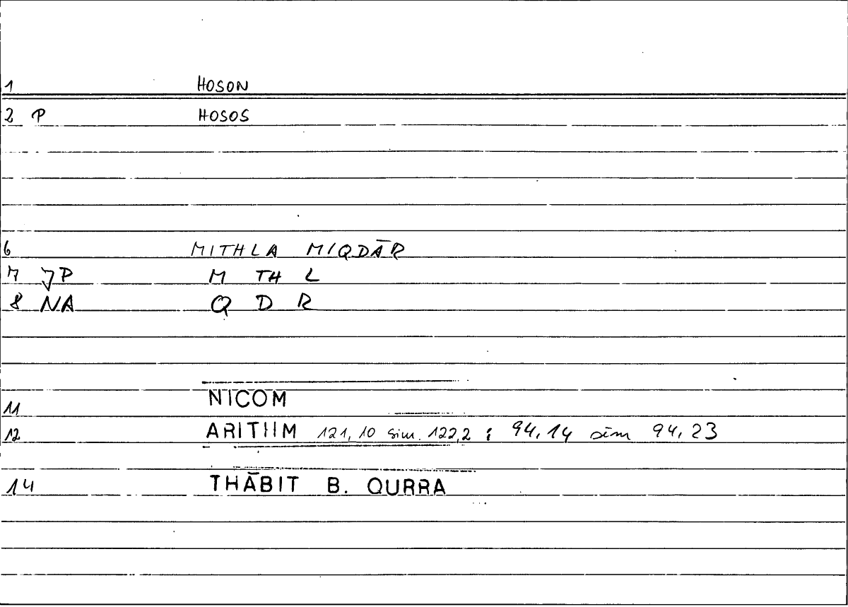 Filecard Nicom.Arithm.3775