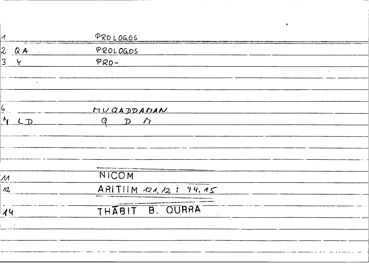 Filecard Nicom.Arithm.3811