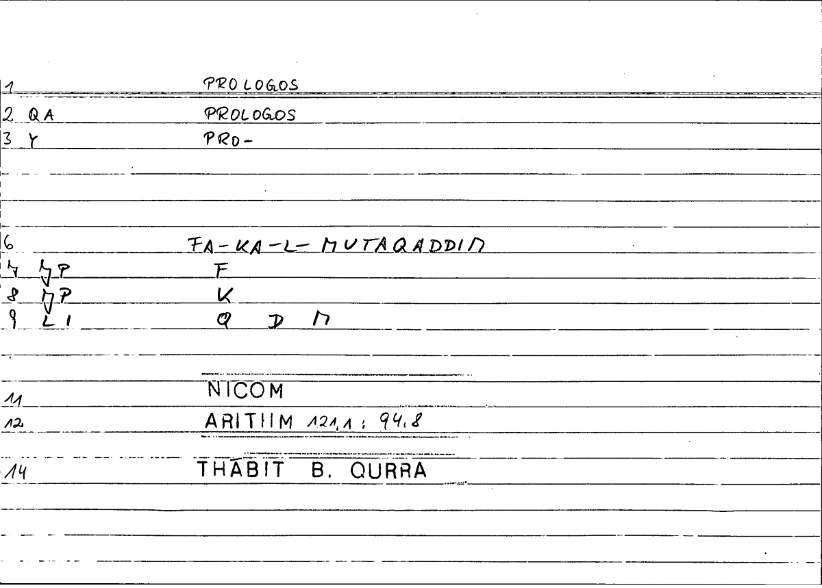 Filecard Nicom.Arithm.3813