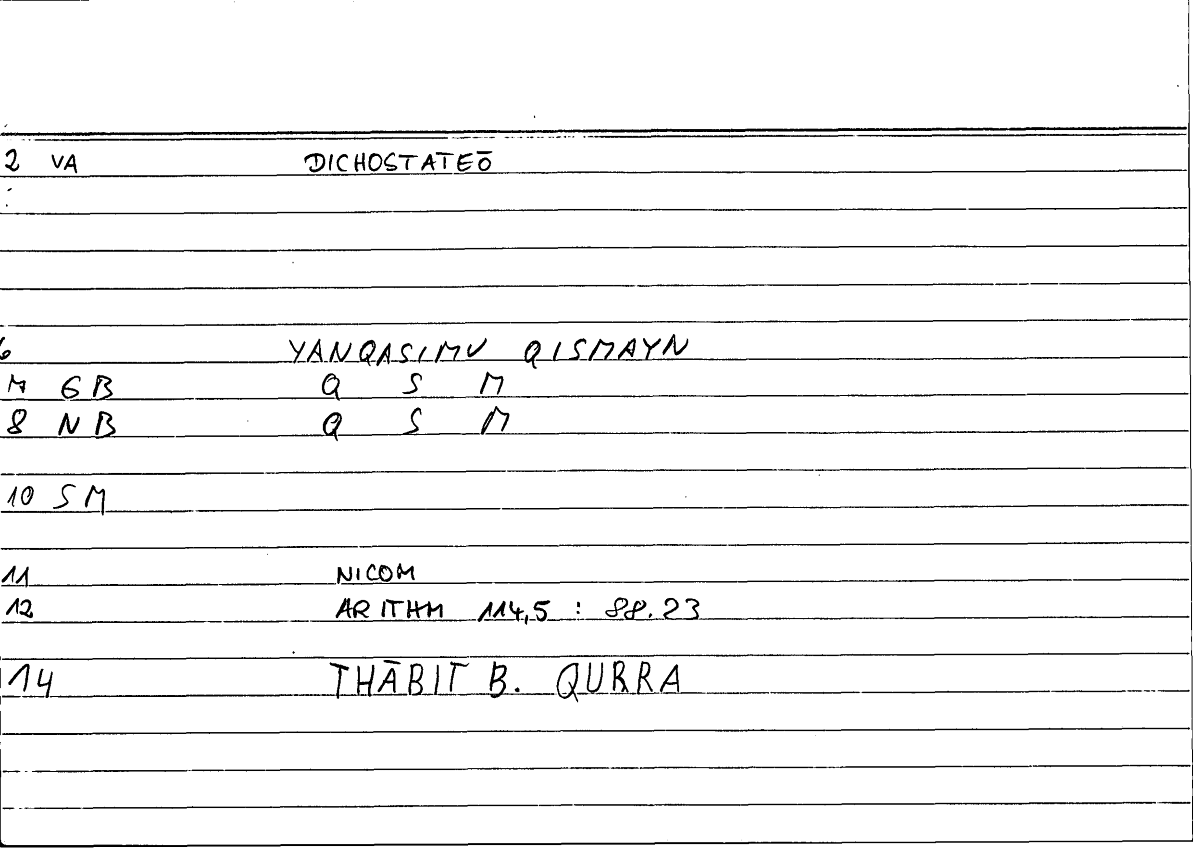Filecard Nicom.Arithm.3853