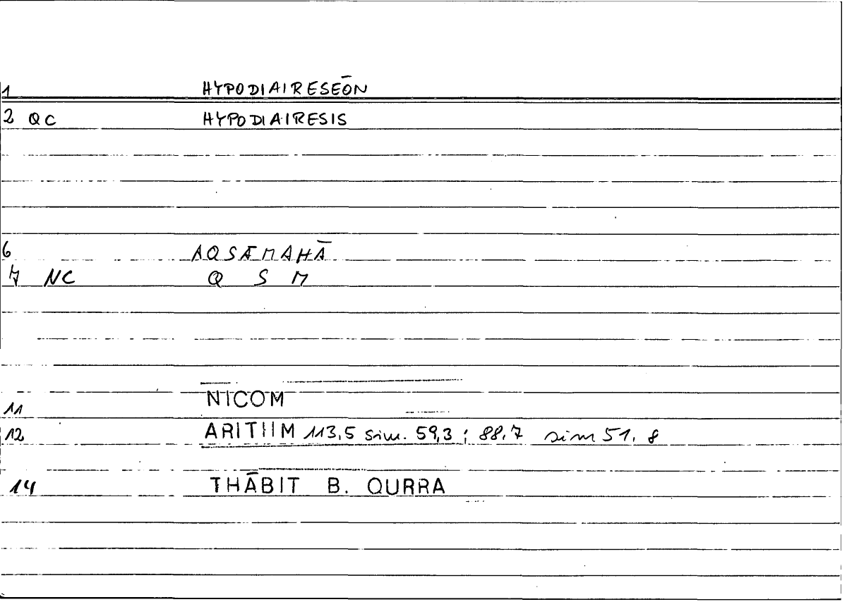 Filecard Nicom.Arithm.3867
