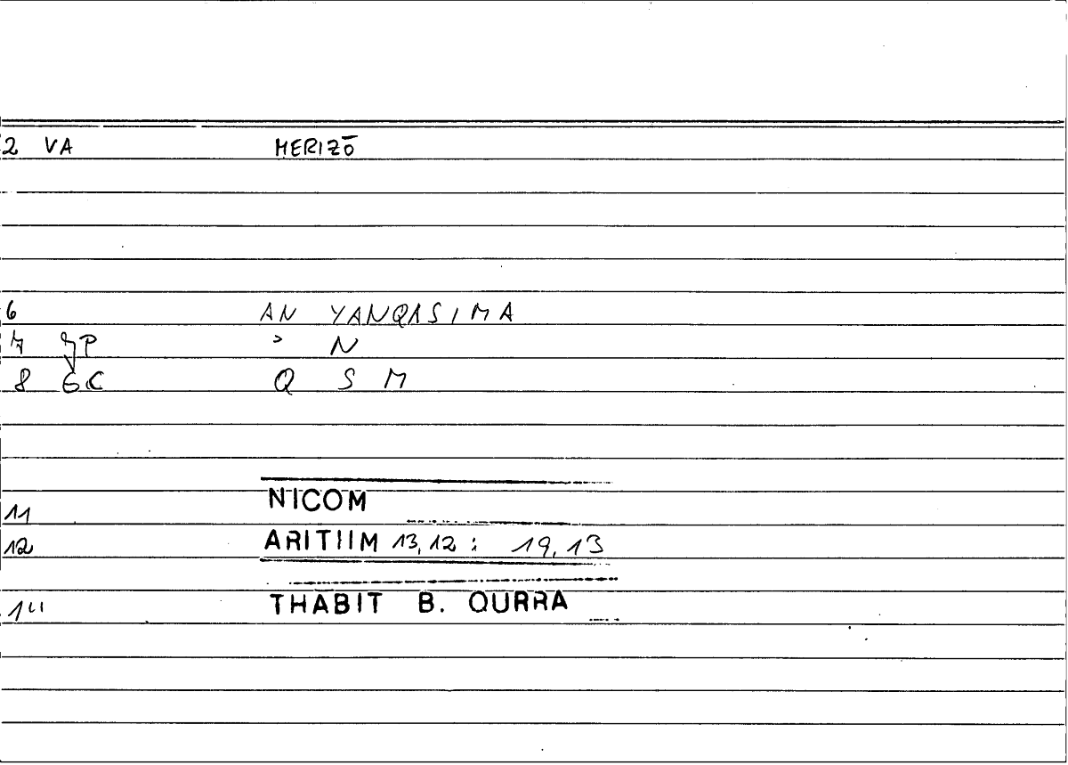 Filecard Nicom.Arithm.3892