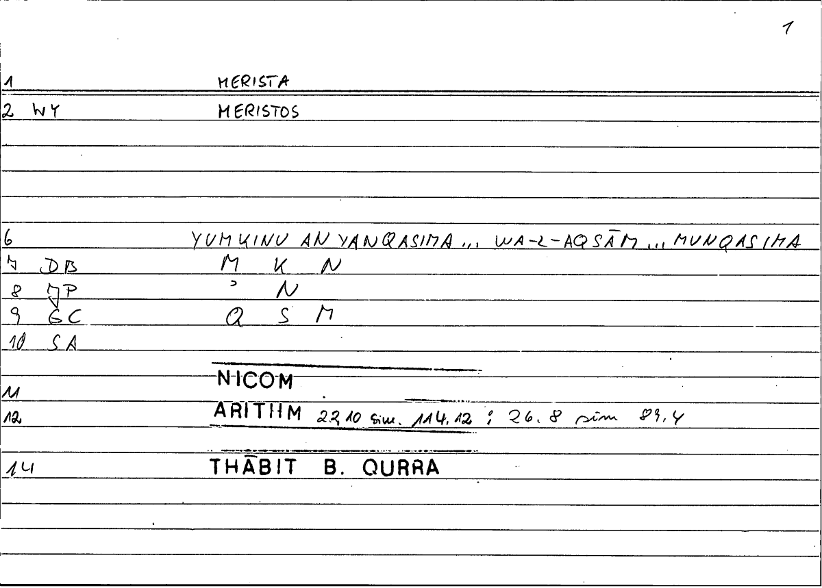 Filecard Nicom.Arithm.3893
