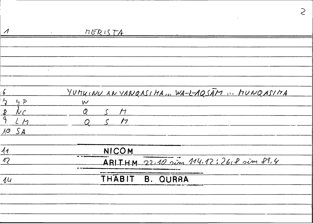 Filecard Nicom.Arithm.3894