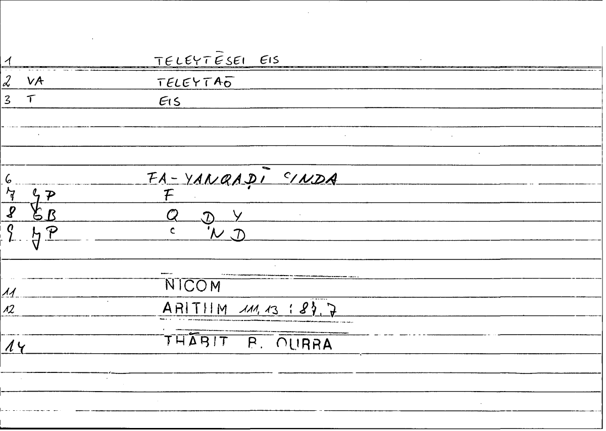 Filecard Nicom.Arithm.3909