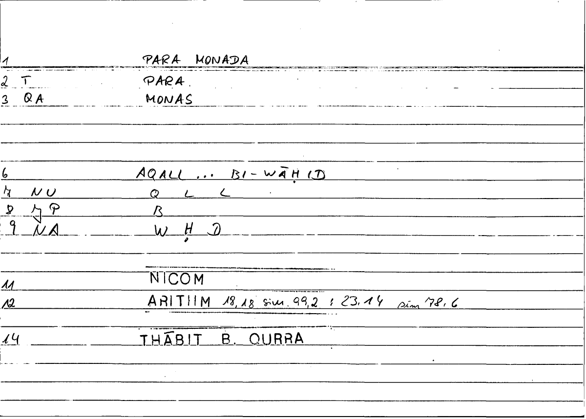 Filecard Nicom.Arithm.3918