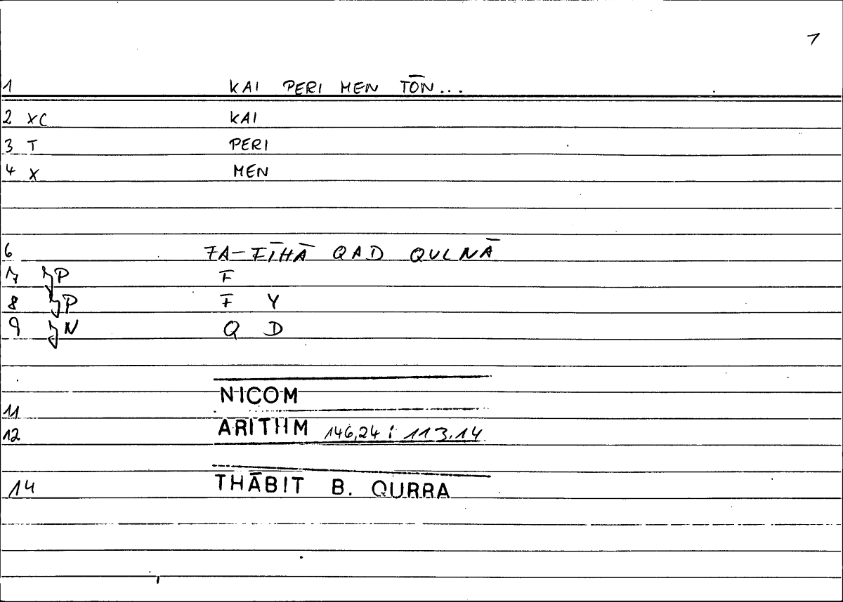 Filecard Nicom.Arithm.3971