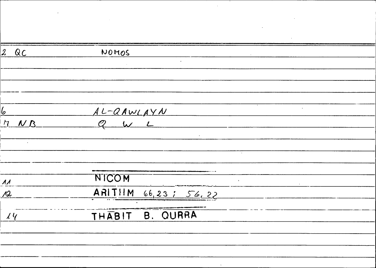 Filecard Nicom.Arithm.3973