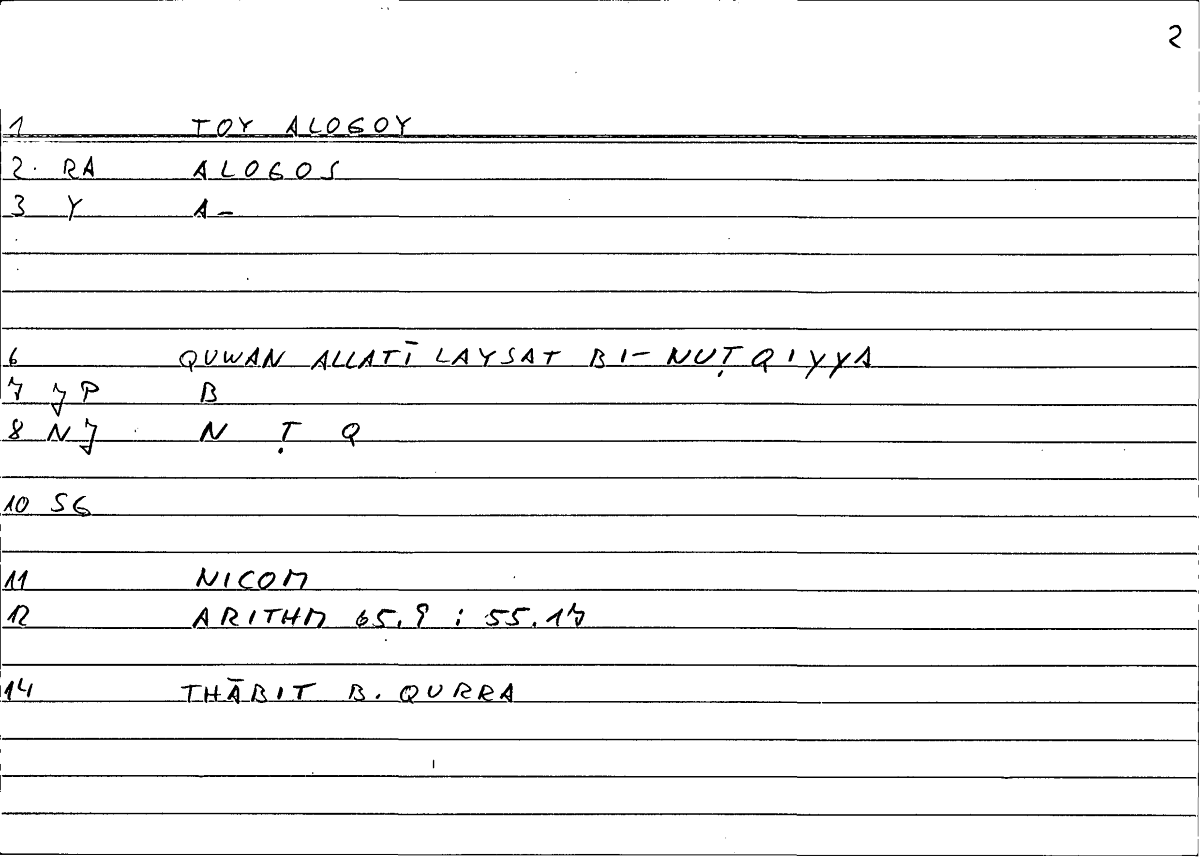Filecard Nicom.Arithm.3983