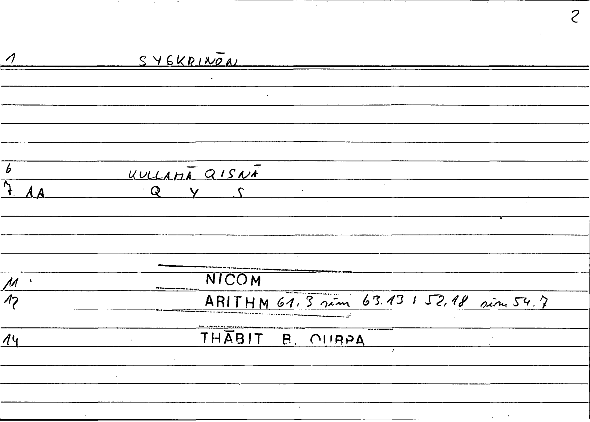 Filecard Nicom.Arithm.3986