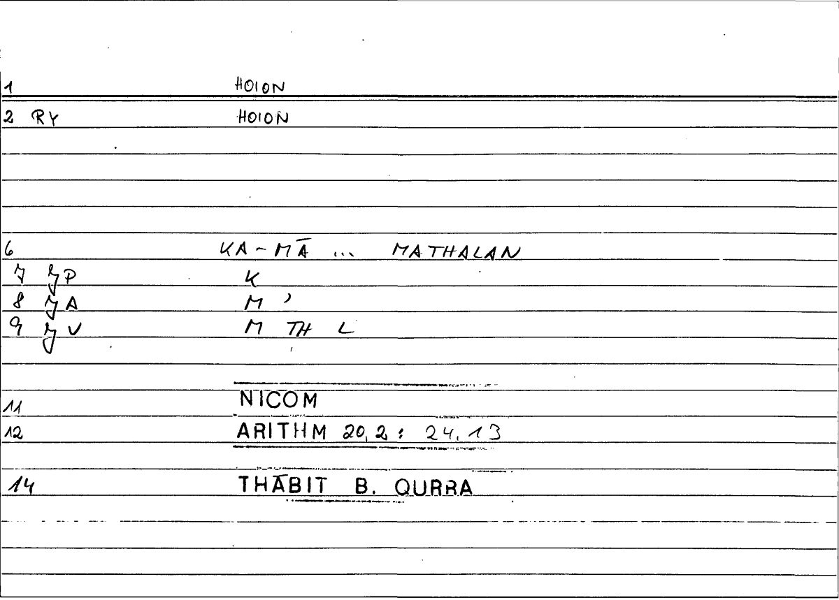 Filecard Nicom.Arithm.4035
