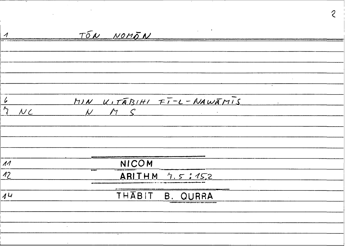 Filecard Nicom.Arithm.4047