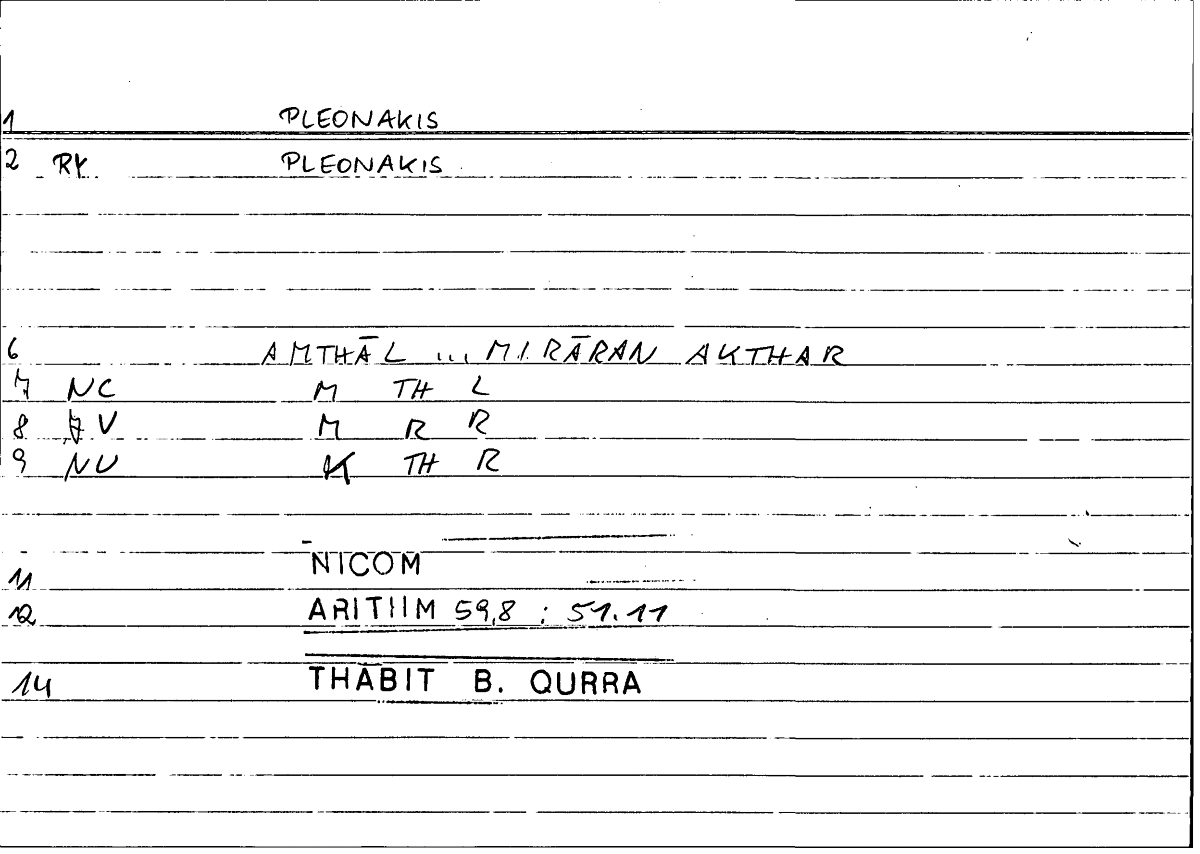 Filecard Nicom.Arithm.4064