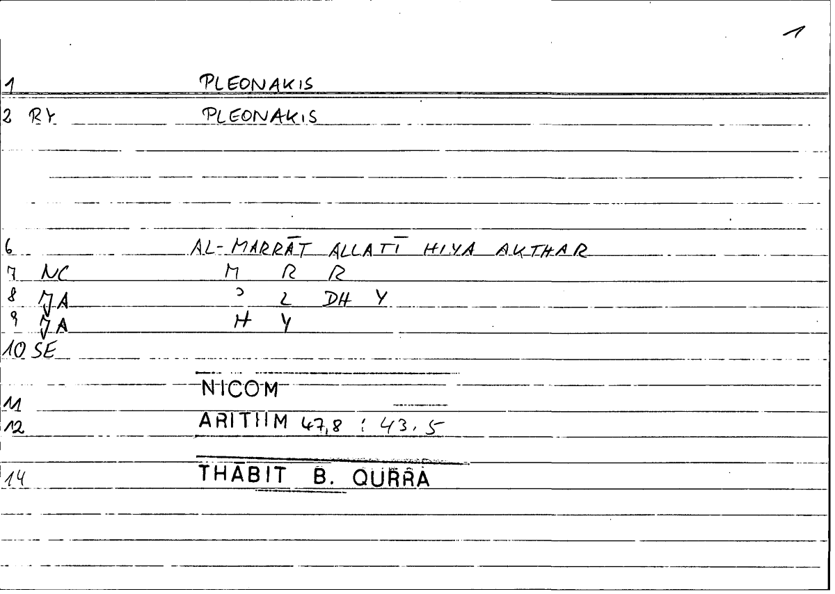 Filecard Nicom.Arithm.4065