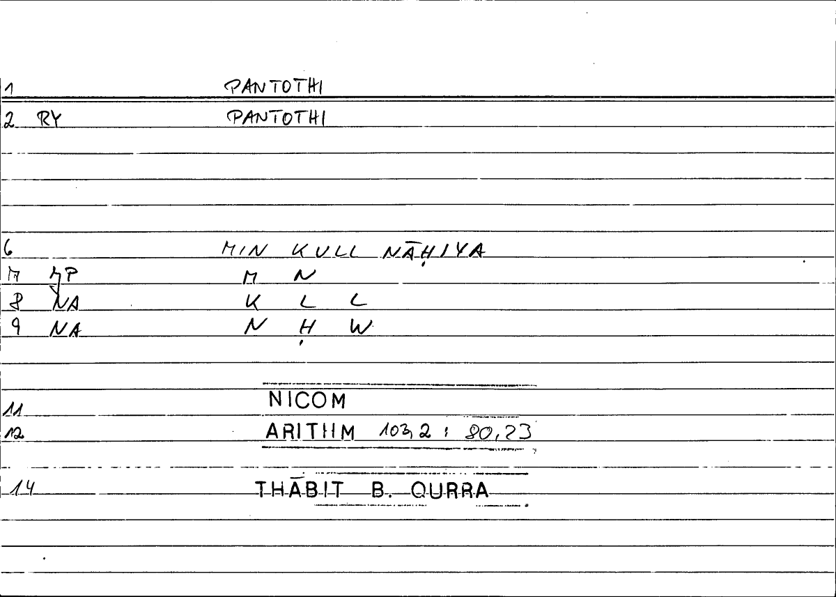 Filecard Nicom.Arithm.4111