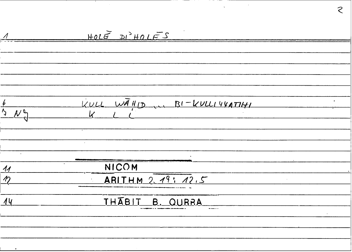Filecard Nicom.Arithm.4116