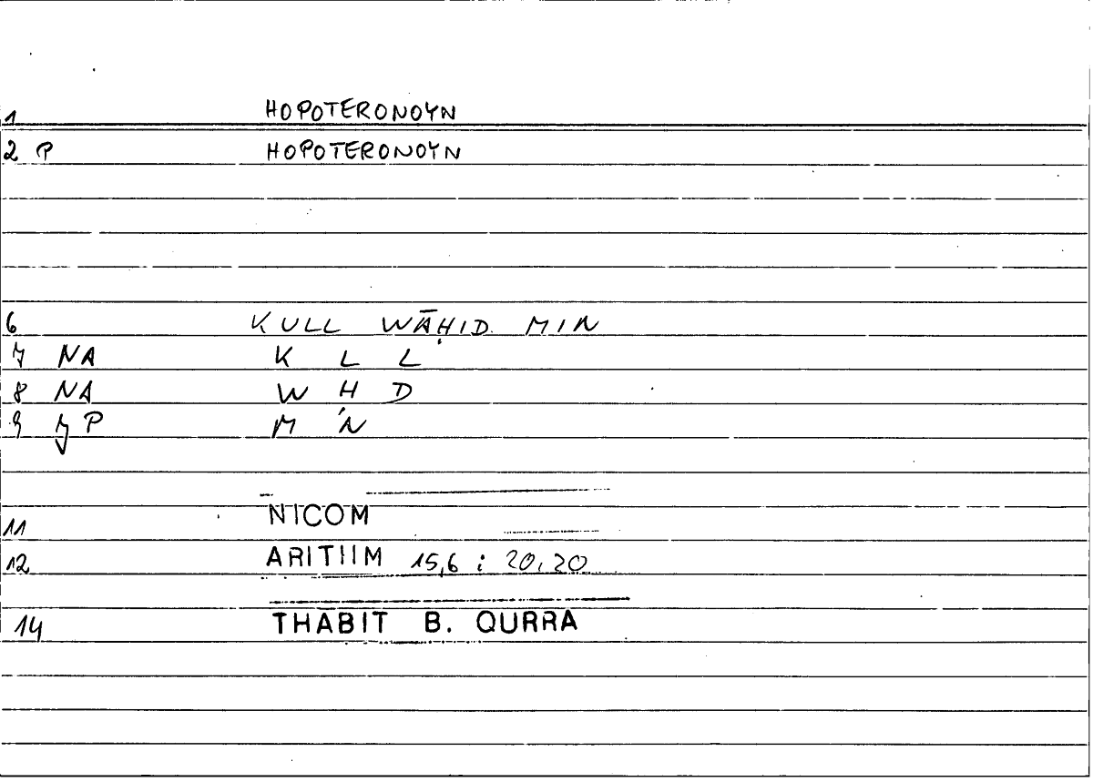 Filecard Nicom.Arithm.4124