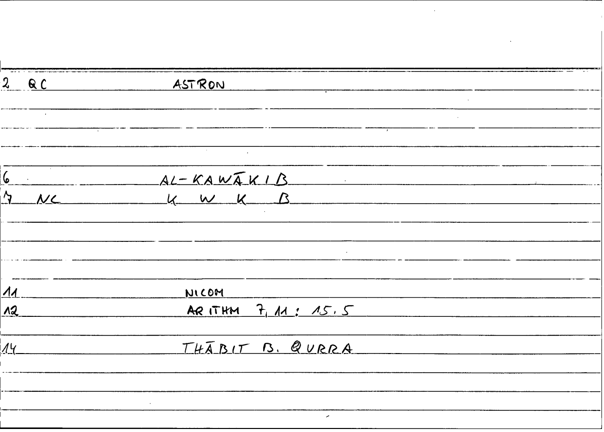Filecard Nicom.Arithm.4156