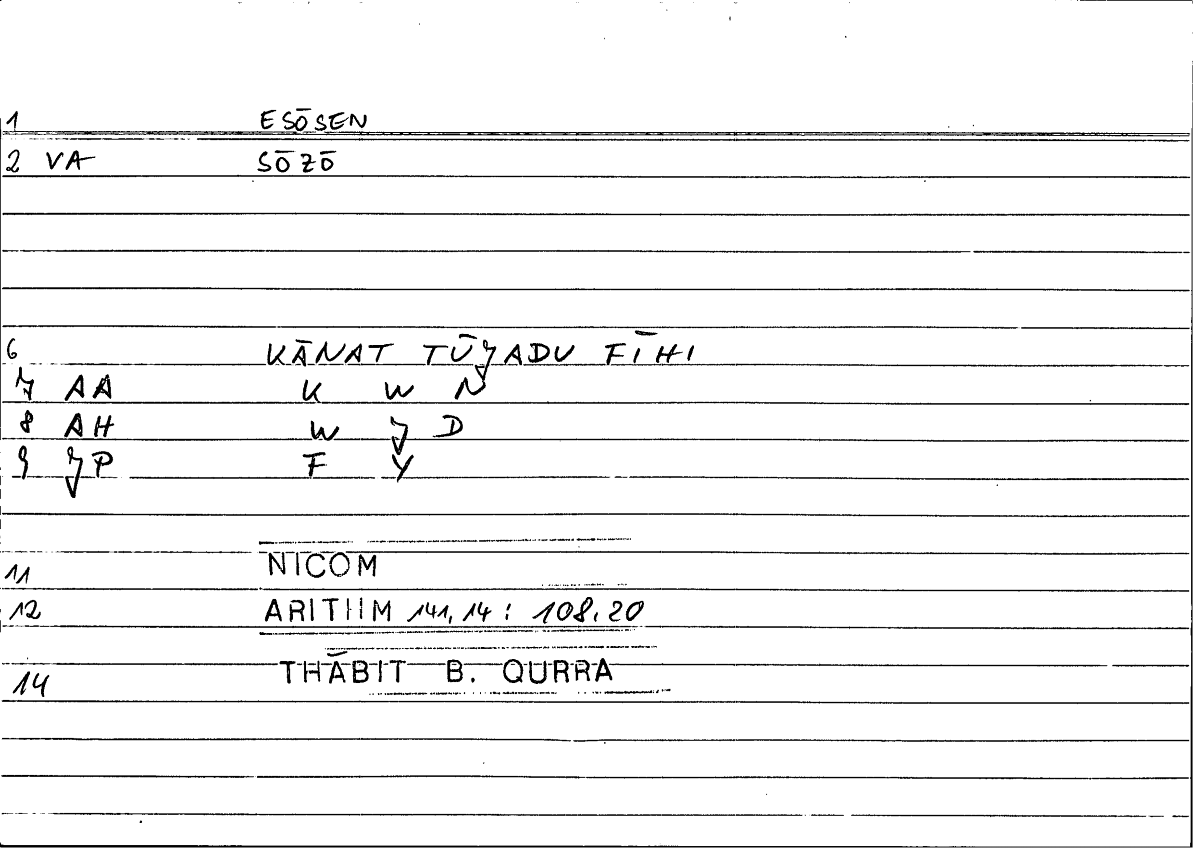 Filecard Nicom.Arithm.4186