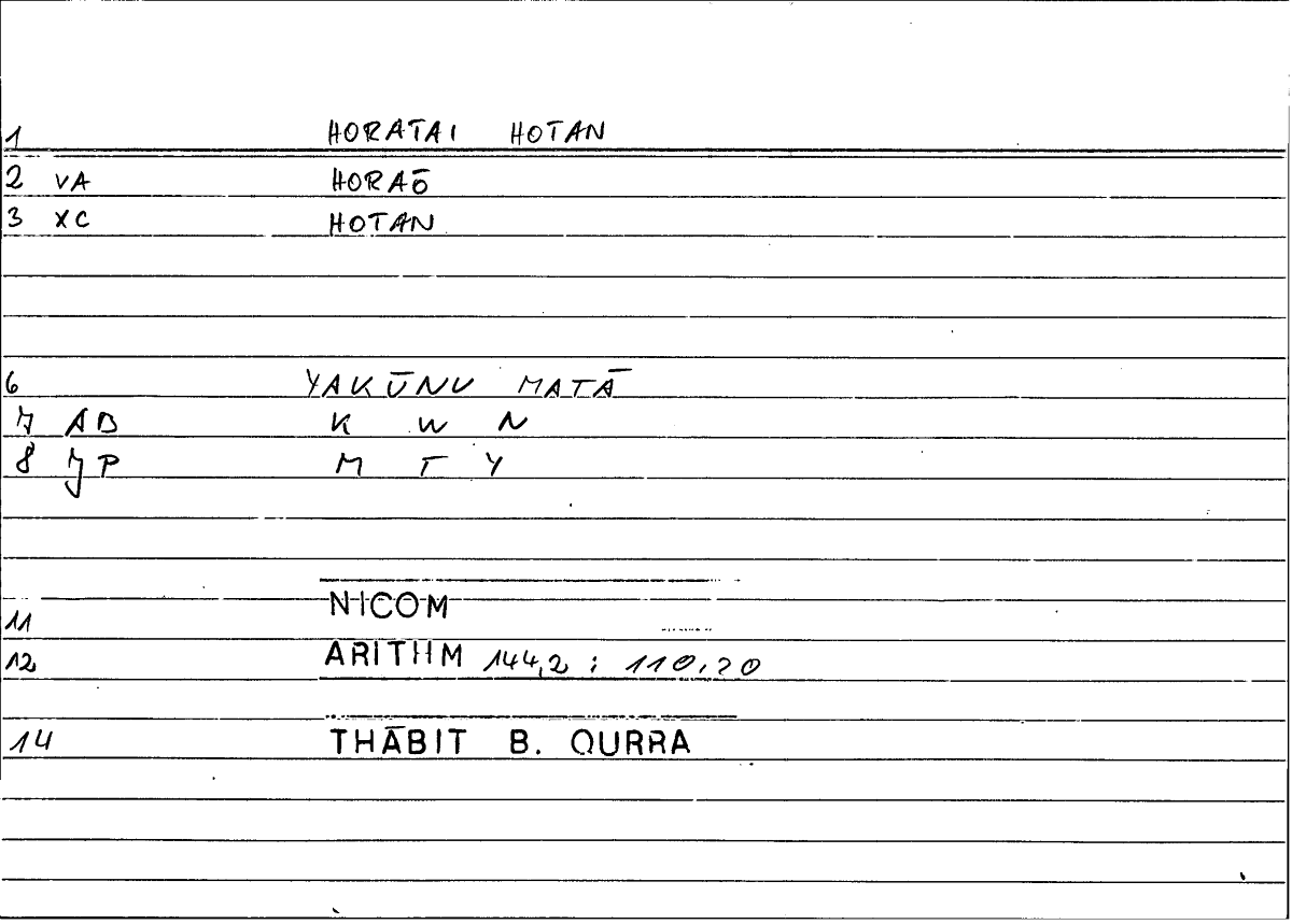 Filecard Nicom.Arithm.4203