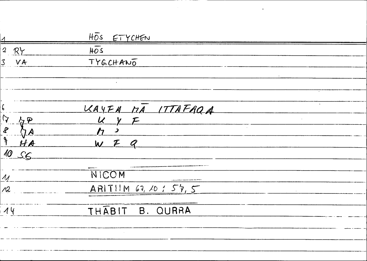 Filecard Nicom.Arithm.4277