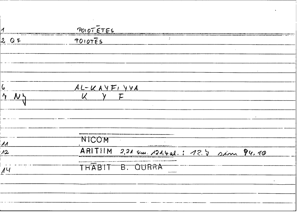 Filecard Nicom.Arithm.4285