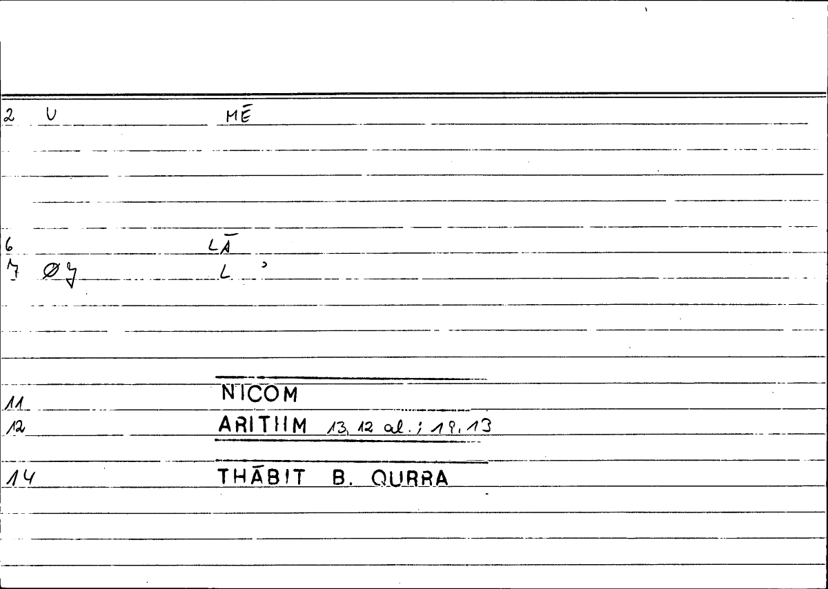 Filecard Nicom.Arithm.4357