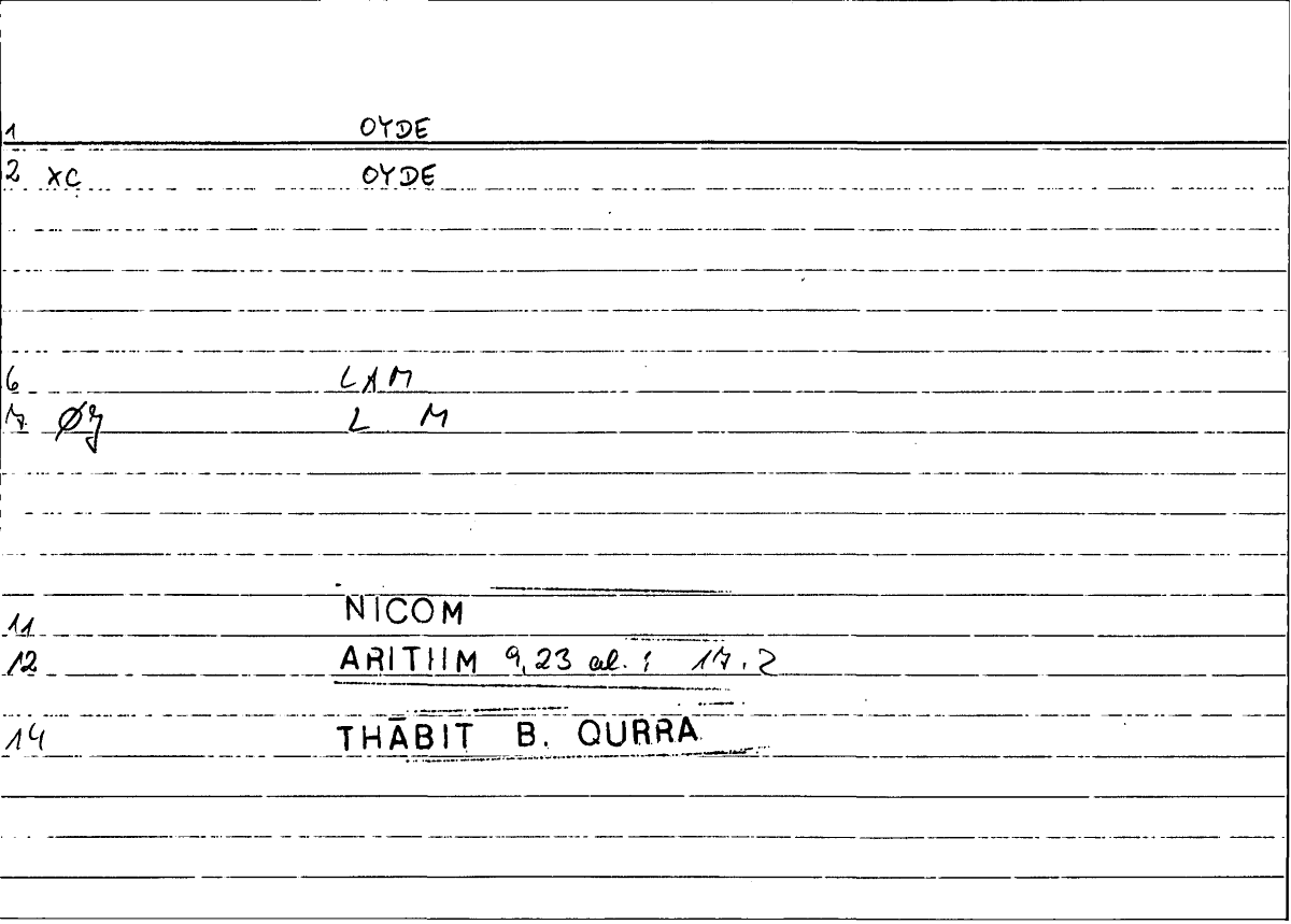 Filecard Nicom.Arithm.4387