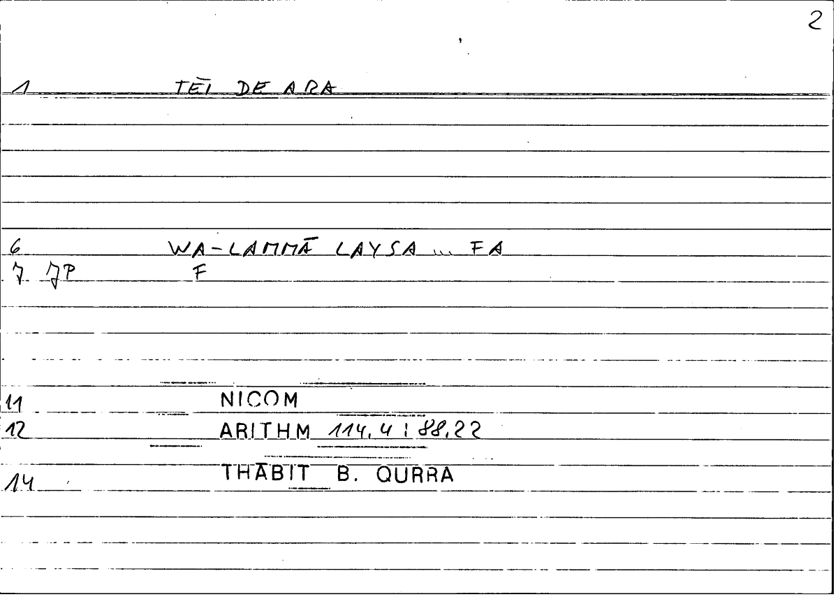 Filecard Nicom.Arithm.4393