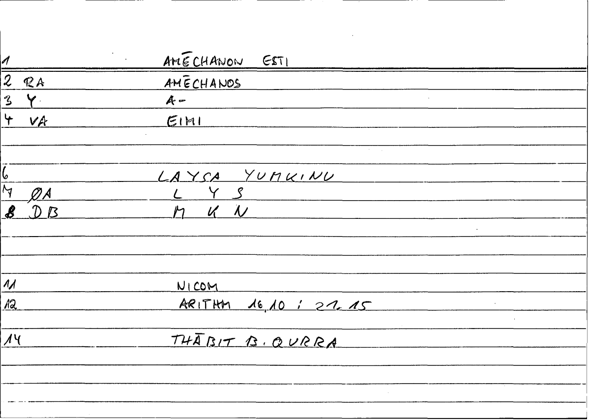 Filecard Nicom.Arithm.4420