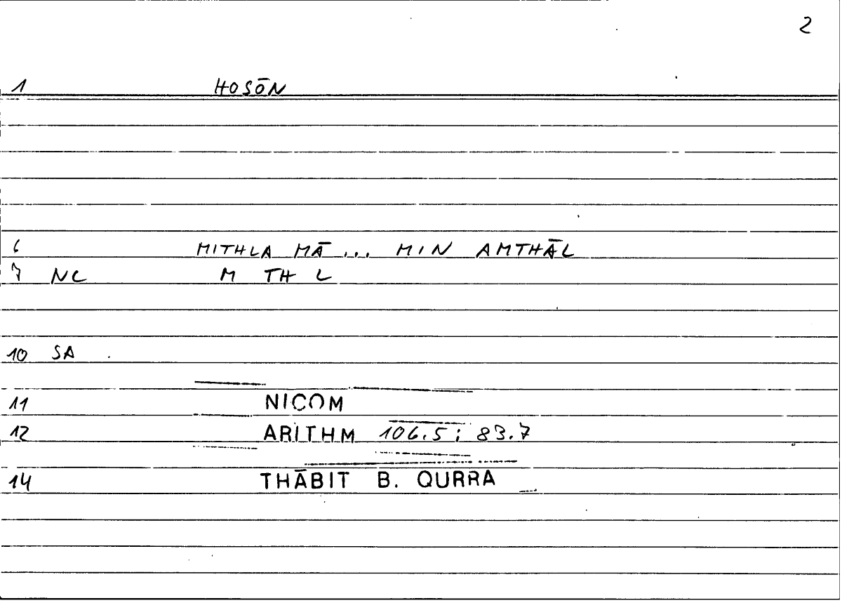 Filecard Nicom.Arithm.4511