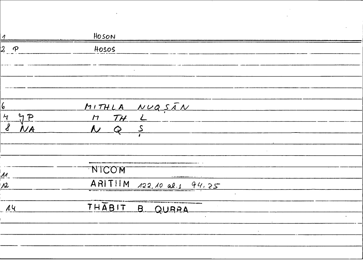 Filecard Nicom.Arithm.4512