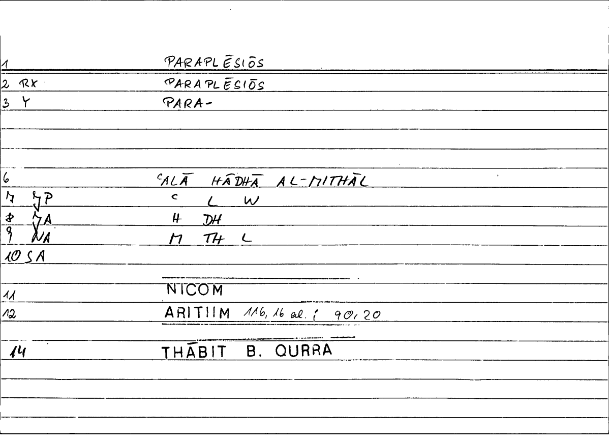 Filecard Nicom.Arithm.4529