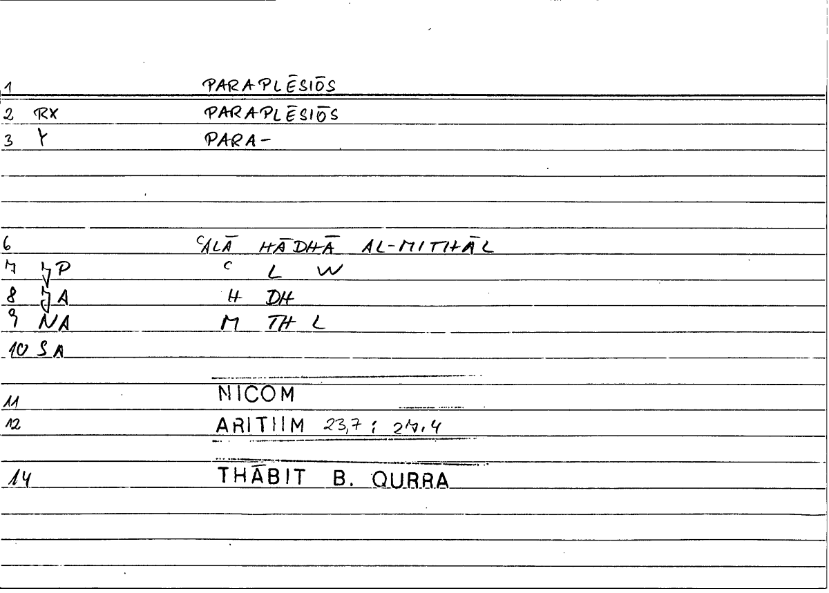 Filecard Nicom.Arithm.4530