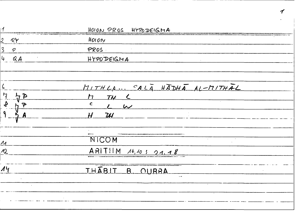 Filecard Nicom.Arithm.4531