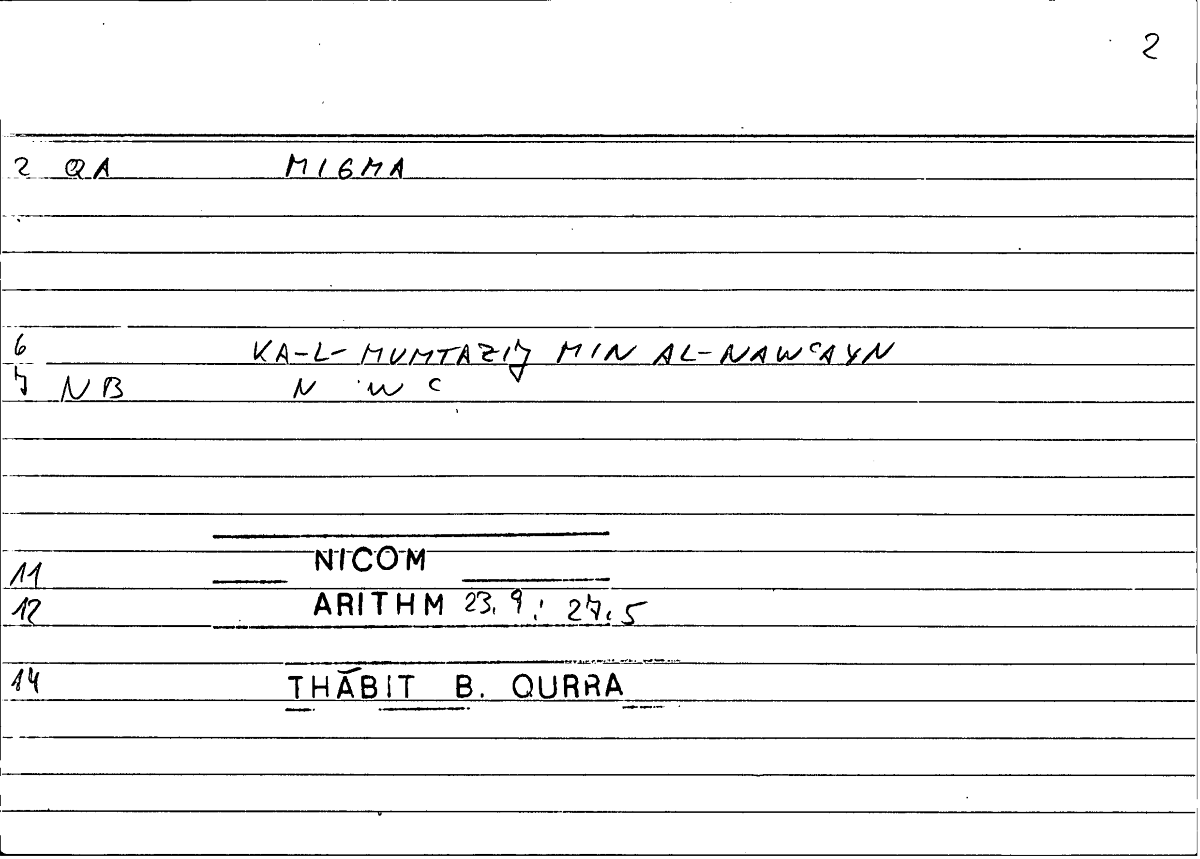 Filecard Nicom.Arithm.4549