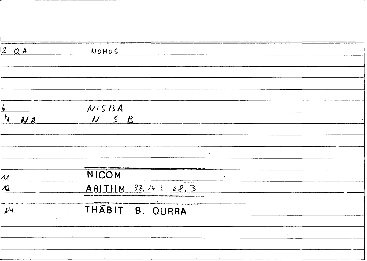 Filecard Nicom.Arithm.4634