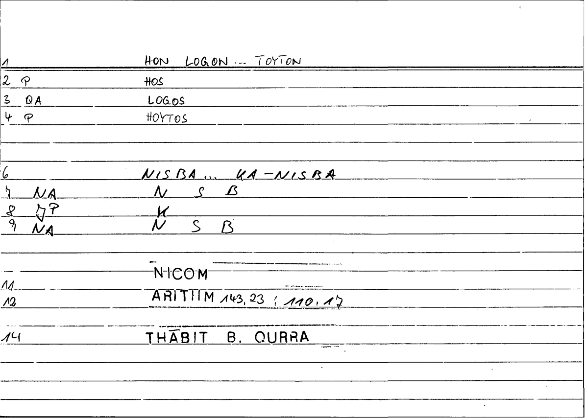 Filecard Nicom.Arithm.4656