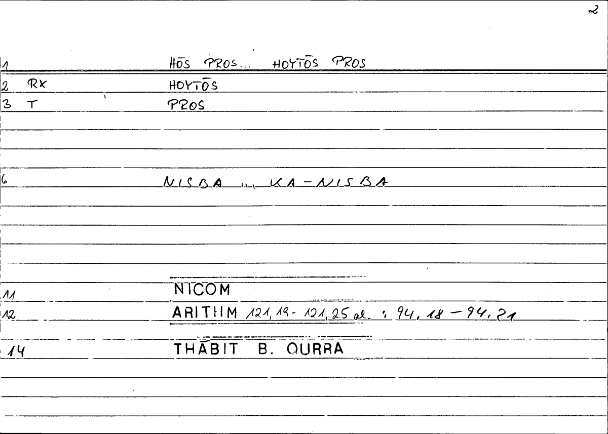 Filecard Nicom.Arithm.4660