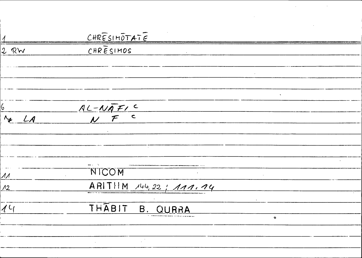 Filecard Nicom.Arithm.4711