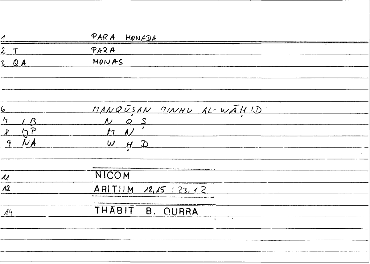 Filecard Nicom.Arithm.4712