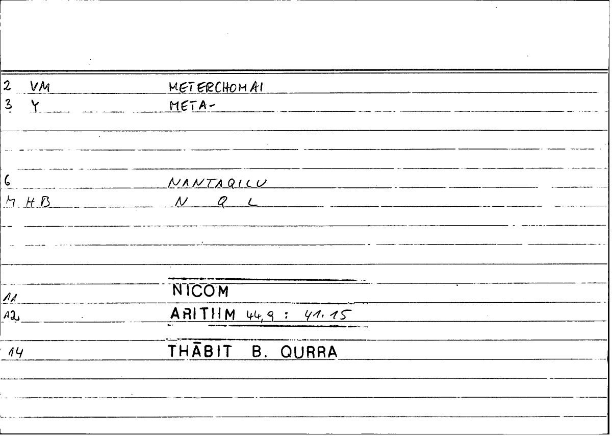 Filecard Nicom.Arithm.4745
