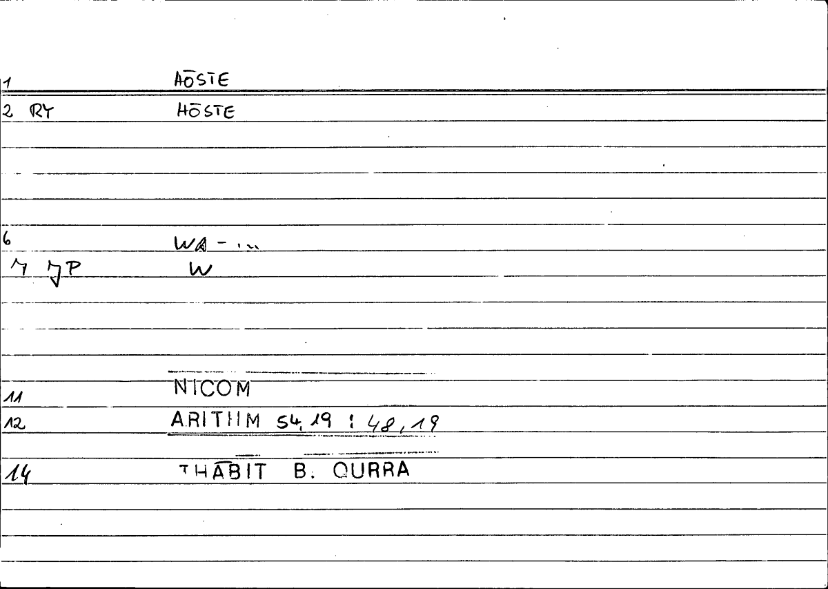 Filecard Nicom.Arithm.4943