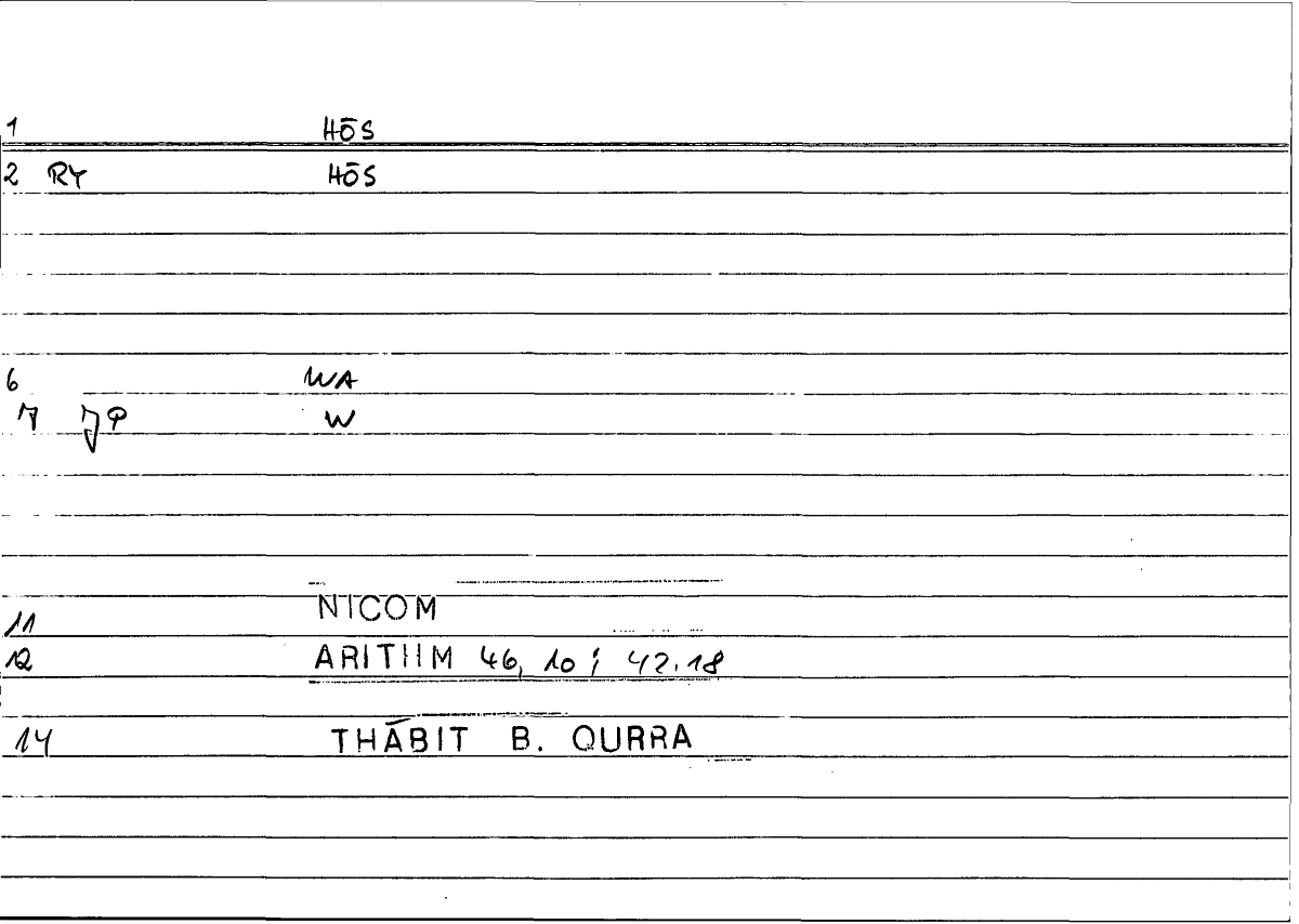 Filecard Nicom.Arithm.4946