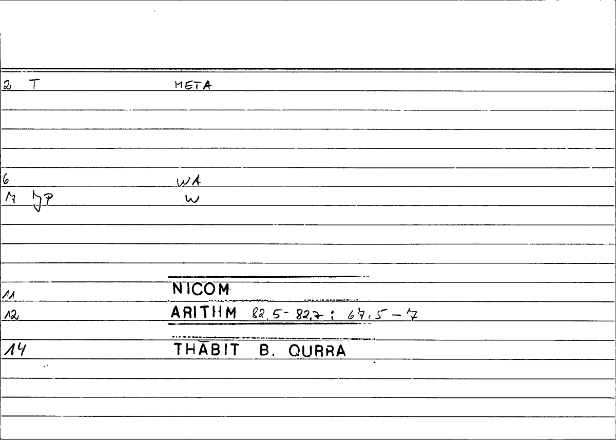 Filecard Nicom.Arithm.4972