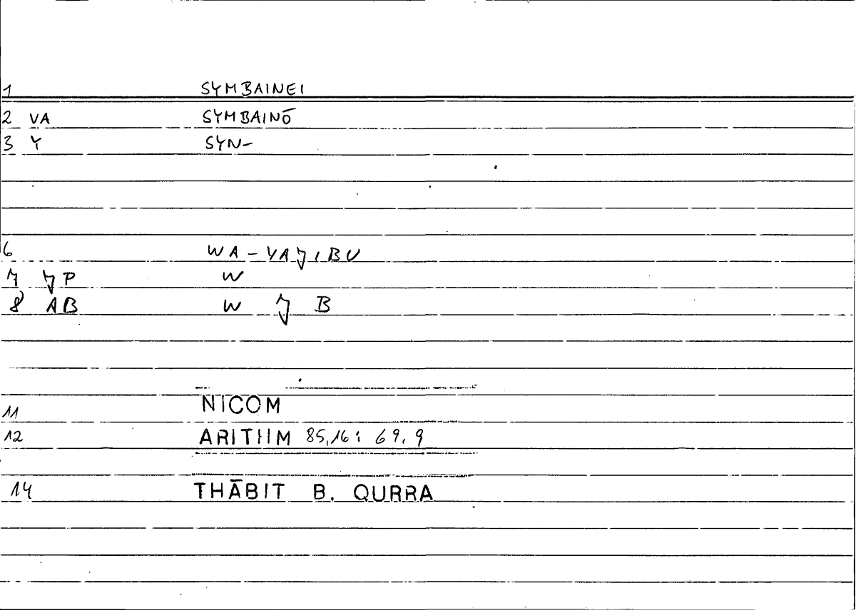 Filecard Nicom.Arithm.4978